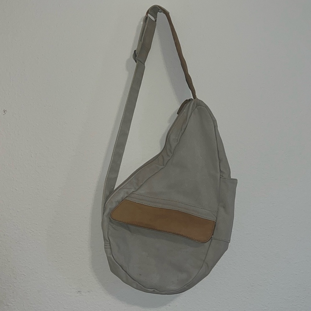 L.L. Bean Ameribag Canvas‎ Leather Tan Adjustable Sling Shoulder Crossbody Bag